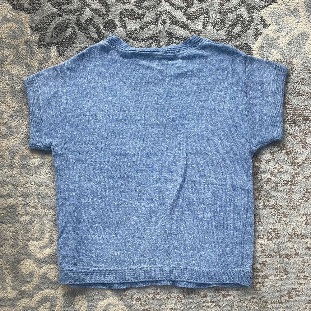 Aileen Vintage Knit Cap Sleeve Sweater Blue Large - Picture 4 of 4